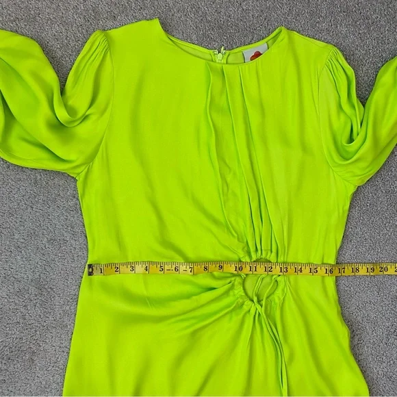 Farm Rio Lime Piping Cut Out Midi Dress L - Picture 11 of 12